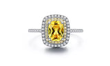 Yellow Canary Cubic Zirconia Oval Cut Wedding Ring