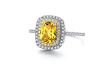 Yellow Canary Cubic Zirconia Oval Cut Wedding Ring