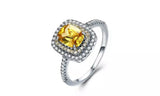 Yellow Canary Cubic Zirconia Oval Cut Wedding Ring