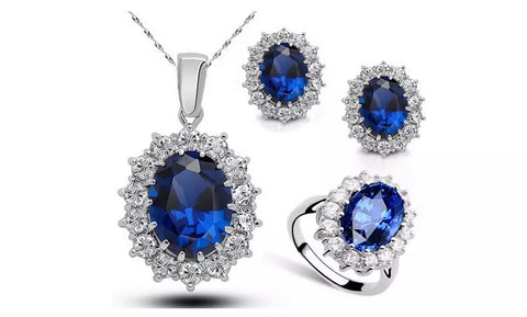 Blue Sapphire Jewelry Set