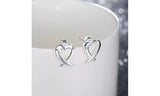 925 Sterling Silver Cutout Love Heart Stud Earrings