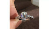 925 Sterling Silver Engagement Solitaire Promise Oval Cut Ring
