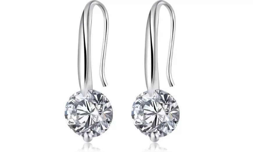 Simple And Elegant Crystal Zirconia Drop Earrings