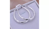 925 Sterling Silver Engraved Oval Hoop Earrings