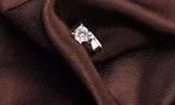Stainless Steel Crystal Glossy Ring