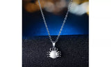 Cute Pearl Crab Pendant Necklace