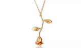 Gold Plated Beauty Rose Necklace