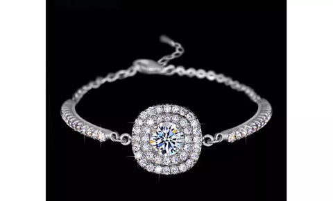 Halo Cubic Zirconia Bracelet