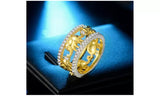 Gold Elephant Cubic Zirconia Band Ring