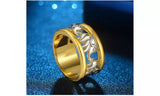 Gold Elephant Cubic Zirconia Band Ring