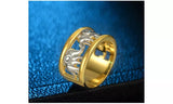 Gold Elephant Cubic Zirconia Band Ring