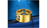 Gold Elephant Cubic Zirconia Band Ring