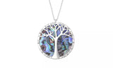 Tree of Life Natural Abalone Shell Pendant Necklace