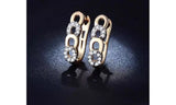 Circle Of Life 18K Gold Plated CZ Crystal Hoop Earrings
