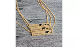 Cute Love Mom Mama Baby Bear Bar Necklace