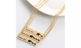 Cute Love Mom Mama Baby Bear Bar Necklace