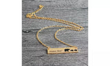 Cute Love Mom Mama Baby Bear Bar Necklace