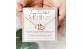 To My Beautiful Mother Two Hearts Pendant Necklace