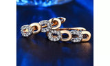 Circle Of Life 18K Gold Plated CZ Crystal Hoop Earrings