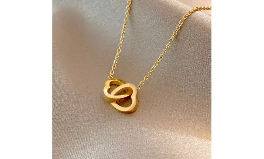 To My Beautiful Mother Two Hearts Pendant Necklace