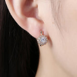 INALIS Stud Earrings For Women Flower-Shaped Inlaid 5A+ Cubic Zirconia Luxury Copper Earrings Hot Selling Pretty Fashion Jewelry