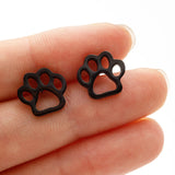 Cat Dog Paw Print Stainless Steel Stud Earrings