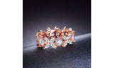 Dazzling Crystal Flower Ring in 18K Rose Gold