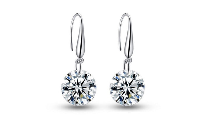 925 Sterling Silver Crystal Earrings