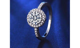 Round White Gold Plated CZ Crystal Wedding Engagement Ring