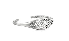 Engraved"The Love Between A Mother & Daughter.." Silver Cuff Bracelet