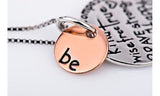 Engraved Necklace "Be" Kind, Free, True, Brave,Strong,Happy...