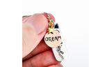 Engraved Dream and Believe Pendant Necklace