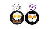 Set of 2 Funny  Skull and Owl Egg/Cookies  Molds