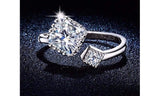 White Gold Plated Opened Cubic Zirconia Ring