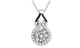 Cubic Zirconia Halo Pendant Necklace