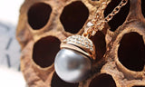Pearl Acorn Crystal Pendant Necklace