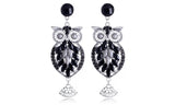 Crystal Owl Drop Earrings