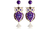 Crystal Owl Drop Earrings