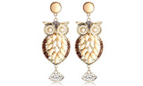 Crystal Owl Drop Earrings