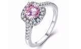 Romantic Cushion Cut White Gold Plated CZ Ring