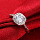 1.5 CT Wedding Engagement RING ROUND CUT Halo White Gold Plated Bridal SIZE 4-13