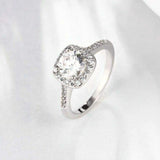 1.5 CT Wedding Engagement RING ROUND CUT Halo White Gold Plated Bridal SIZE 4-13