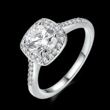 1.5 CT Wedding Engagement RING ROUND CUT Halo White Gold Plated Bridal SIZE 4-13