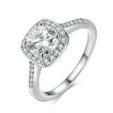 1.5 CT Wedding Engagement RING ROUND CUT Halo White Gold Plated Bridal SIZE 4-13
