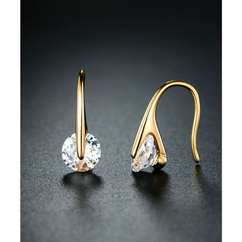 18K Gold Plated Floating Drop Earrings With Swarovski Elements