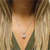 18k White Gold Plated Love Knot Crystal Necklace Made With Swarovski Elements