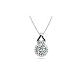 18k White Gold Plated Love Knot Crystal Necklace Made With Swarovski Elements