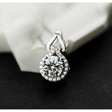 18k White Gold Plated Love Knot Crystal Necklace Made With Swarovski Elements 155101