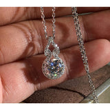 18k White Gold Plated Love Knot Crystal Necklace Made With Swarovski Elements 155101