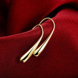 18K White Gold Plated Threader Drop Dangle Hook Earrings